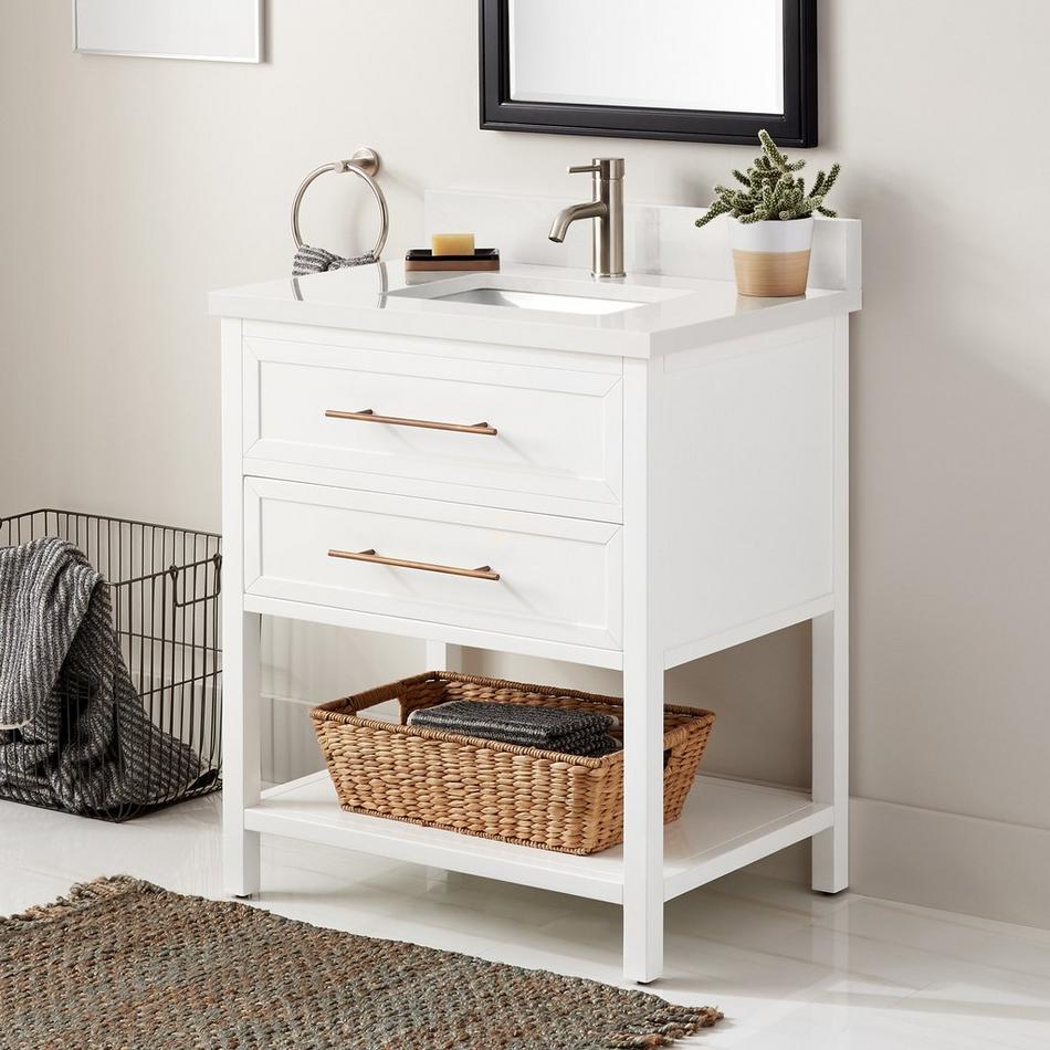30" Robertson for Rect Undermount Sink - Bright White - Arctic White Quartz Single Hole - Sink, , large image number 0
