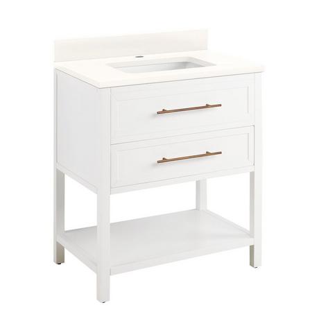 30" Robertson Console Vanity for Rectangular Undermount Sink - Bright White