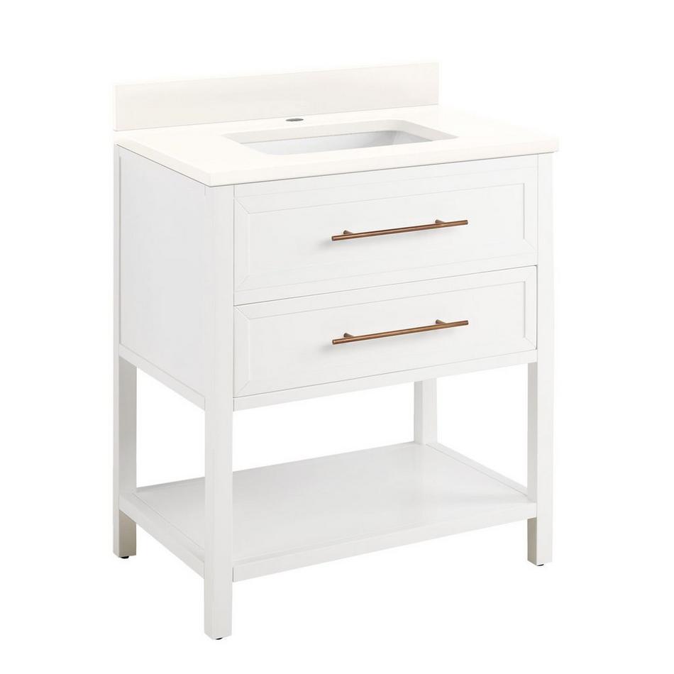 30" Robertson for Rect Undermount Sink - Bright White - Arctic White Quartz Single Hole - Sink, , large image number 1