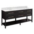 72" Robertson Double for Undermount Sinks - Black - Carrara Marble 8" - Sink, , large image number 0