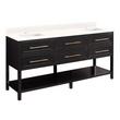 72" Robertson Double for Rect Undermount Sinks - Black - Arctic White Quartz Single Hole - Sink, , large image number 1