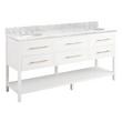 72" Robertson Double for Undermount Sinks - Bright White - Carrara Marble 8" - Sink, , large image number 0