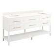 72" Robertson Double for Rect Undermount Sinks - Bright White - Arctic White Quartz Single Hole-Sink, , large image number 1
