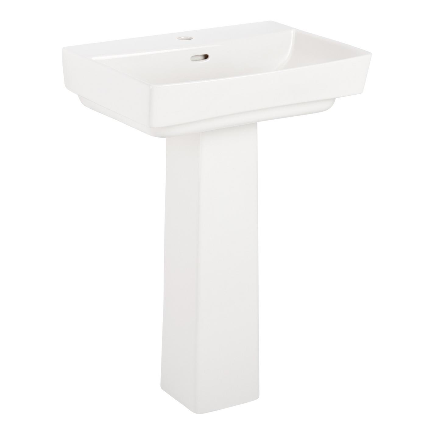 Pentero Pedestal Sink White SingleHole Signature Hardware