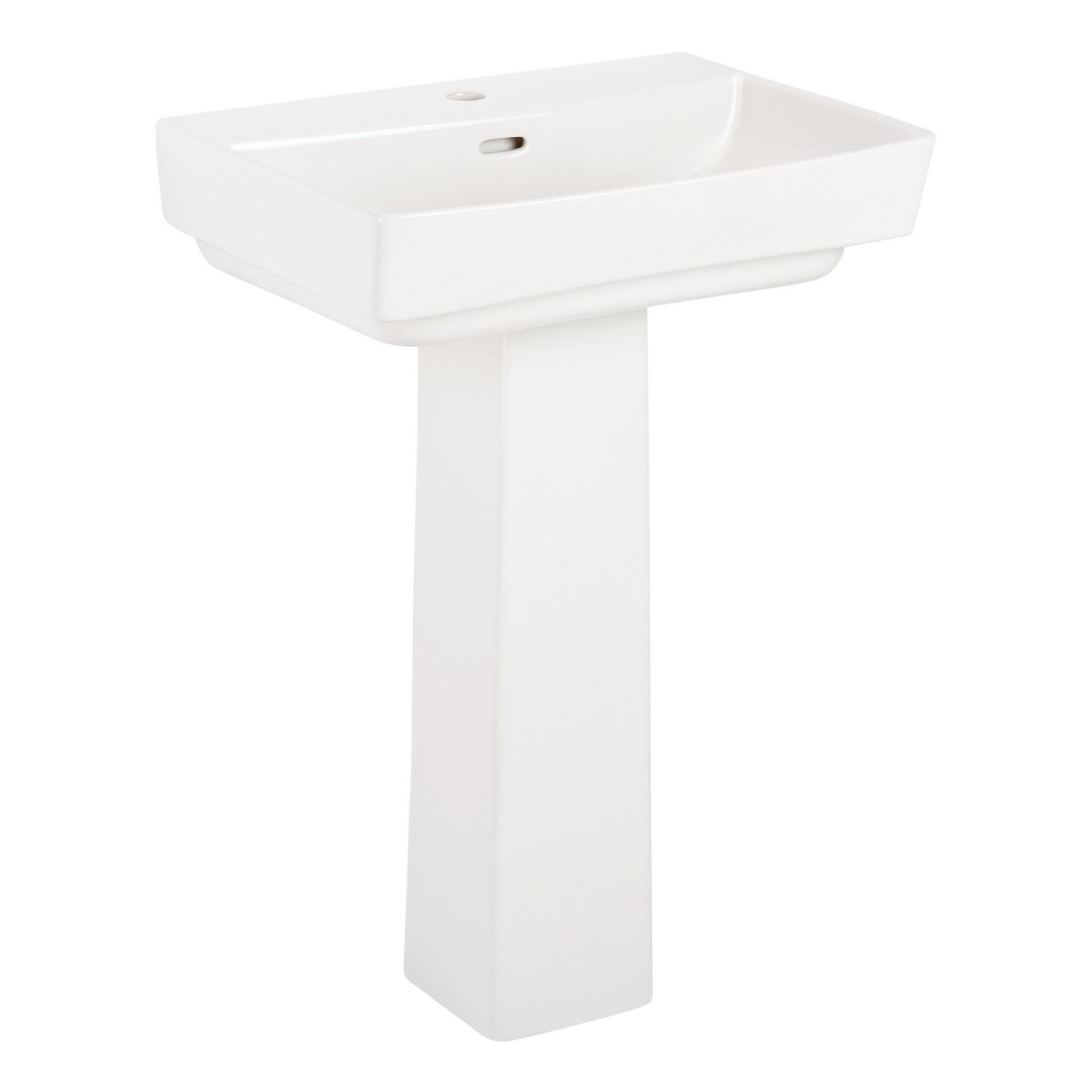 Pentero Pedestal Sink White SingleHole Signature Hardware