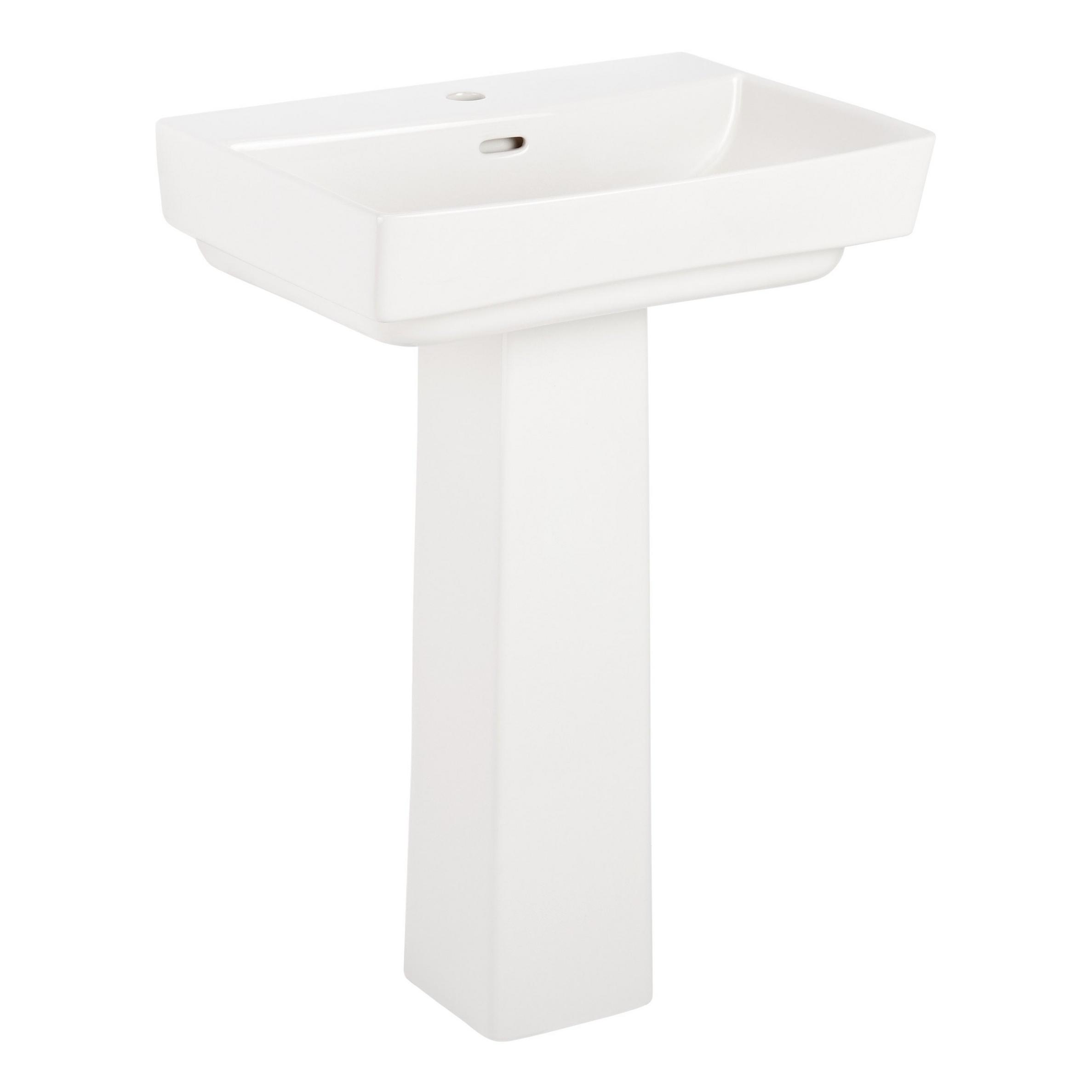 Pentero Pedestal Sink White SingleHole Signature Hardware