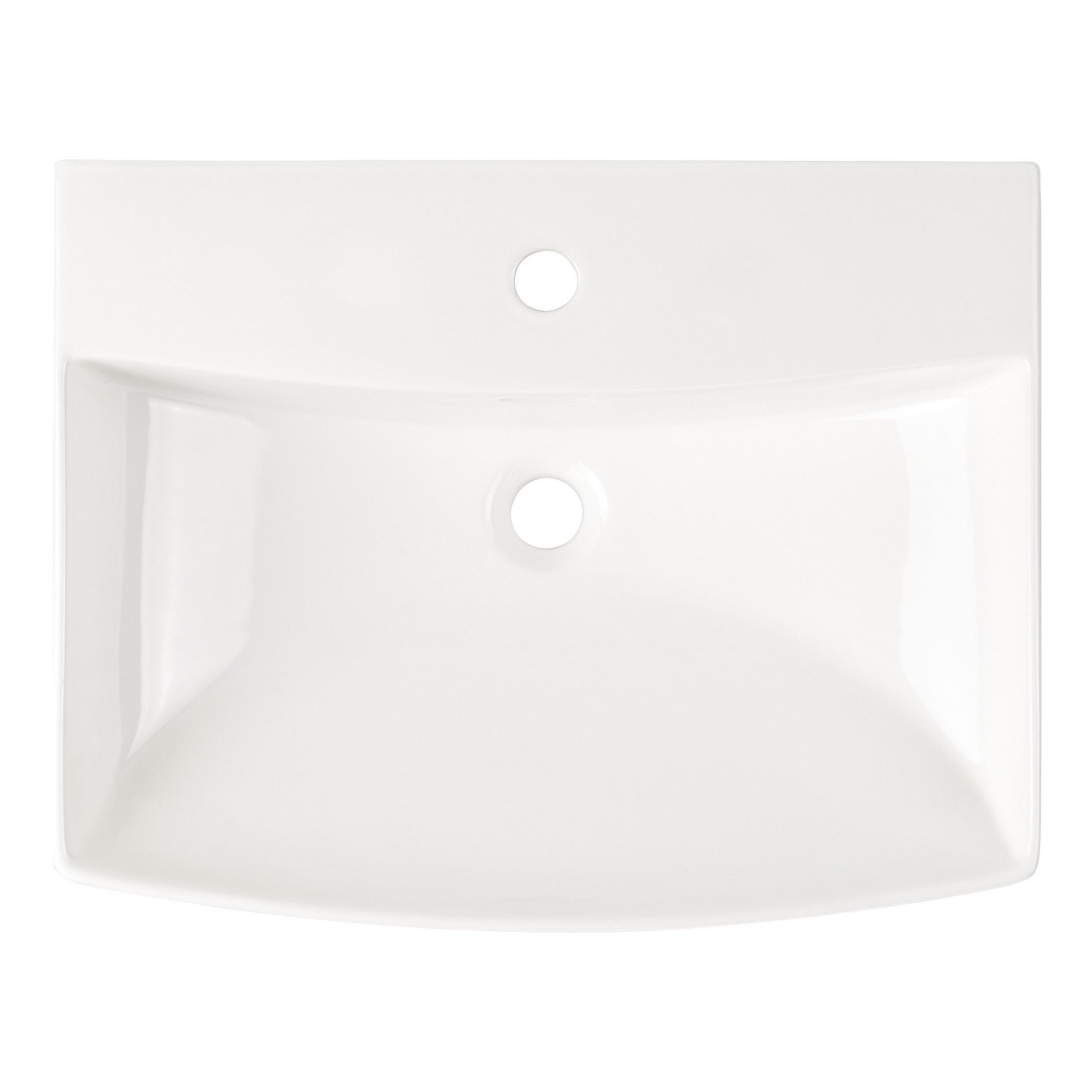 Pentero Pedestal Sink White SingleHole Signature Hardware