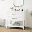 36" Robertson Vanity Cabinet - Bright White - Feathered White Widespread - White UM Sink, , large image number 0