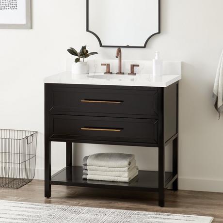 36" Robertson Console Vanity for Undermount Sink - Black