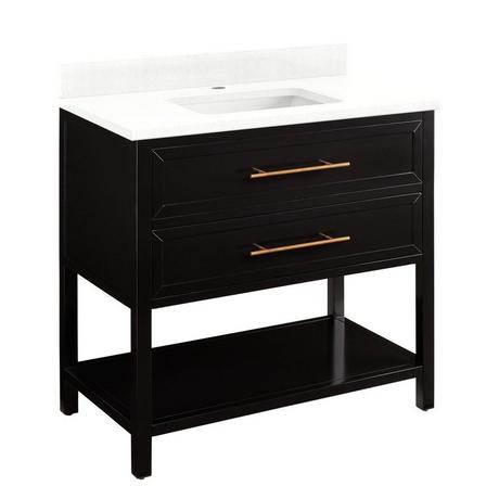 36" Robertson Console Vanity for Rectangular Undermount Sink - Black