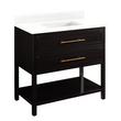36" Robertson Console Vanity - Black- Arctic White No Holes - White RUM Sink, , large image number 0