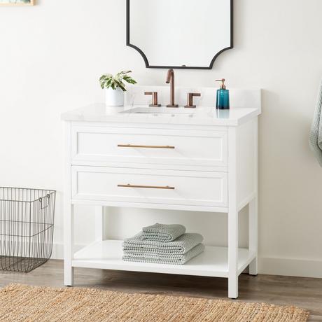 36" Robertson Console Vanity for Rectangular Undermount Sink - Bright White