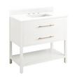 36" Robertson Vanity Cabinet - Bright White - Feathered White Widespread - White RUM Sink, , large image number 1