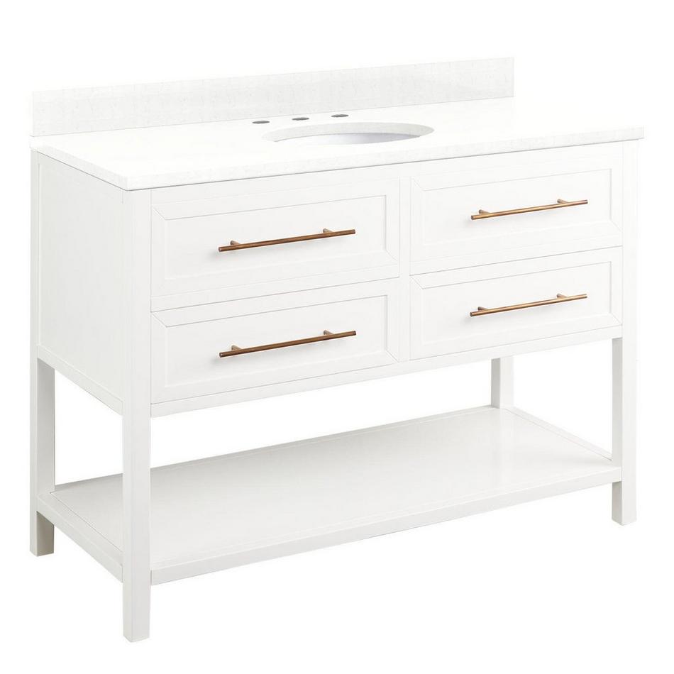 48" Robertson Vanity Cabinet - Bright White - Feathered White Widespread - White UM Sink, , large image number 0