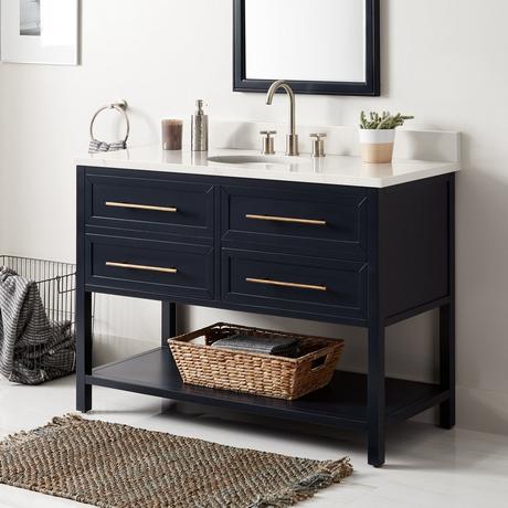 48" Robertson Mahogany Console Vanity for Undermount Sink - Midnight Navy Blue