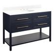 48" Robertson Mahogany Console Vanity- Midnight Navy Blue- Feathered White Widespread, White UM Sink, , large image number 1