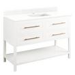 48" Robertson Vanity Cabinet - Bright White - Feathered White 1 Hole - White RUM Sink, , large image number 0