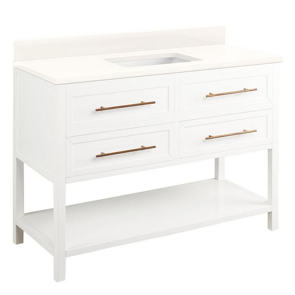 48" Robertson Vanity Cabinet - Bright White - Arctic White No Holes - White RUM Sink, , large image number 0