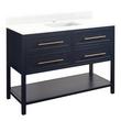 48" Robertson Mahogany Console Vanity - Midnight Navy Blue- Feathered White 1 Hole - White RUM Sink, , large image number 1