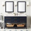 60" Robertson Double Vanity Cabinet - Midnight Navy Blue - Arctic White No Holes - White RUM Sinks, , large image number 0