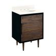 24" Bivins Teak Vanity - Java/Black - Arctic White Quartz Top - 8" - Holes - Oval Sink, , large image number 0