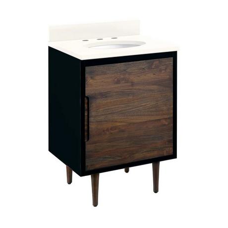 24" Bivins Teak Bathroom Vanity for Undermount Sink - Java/Black