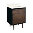 24" Bivins Teak Vanity - Java/Black - Arctic White Quartz Top - No Tap Holes - Rect. Sink, , large image number 0