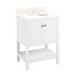 24" Olsen Console Vanity - BN Hardware - Arctic White Quartz - 8" - Holes - White Oval Sink, , large image number 0