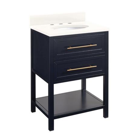 24" Robertson Mahogany Console Vanity for Undermount Sink - Midnight Navy Blue