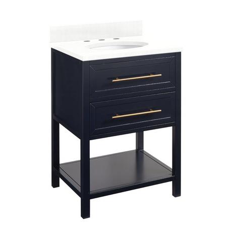 24" Robertson Mahogany Console Vanity for Undermount Sink - Midnight Navy Blue