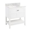30" Olsen Console Vanity - Brushed Nickel Hardware - Carrara Marble - 8" - White Oval Sink, , large image number 1