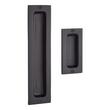 4" Brass Rectangular Pocket Door Pull - Matte Black, , large image number 1