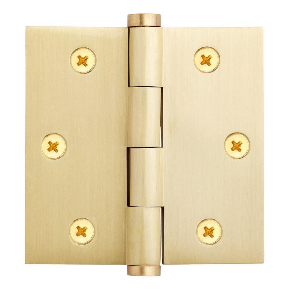 Hubbard Brass Interior Door Knob & Plate Set - Adjustable Backset