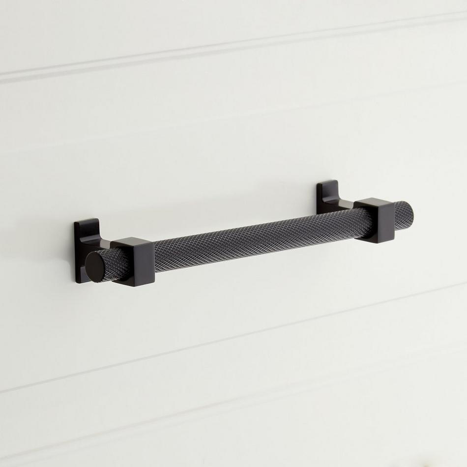 5-1/16" Andrex Knurled Cabinet Pull - Matte Black, , large image number 0