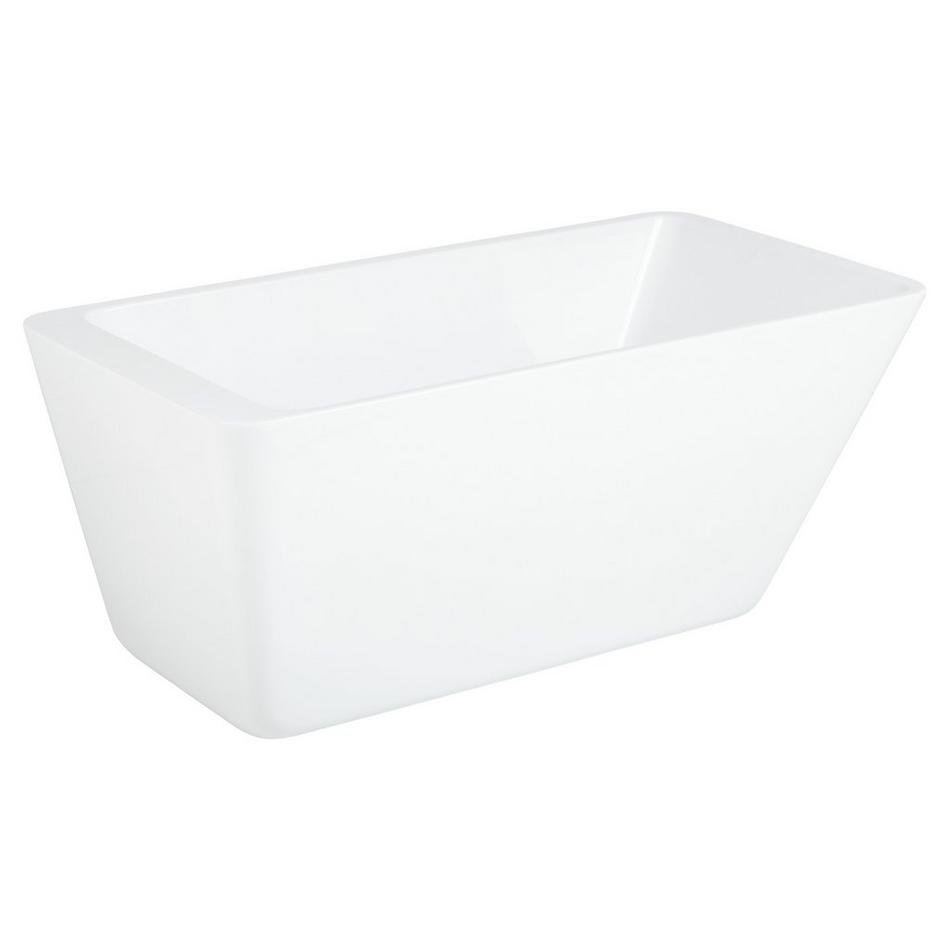 55" Jaidyn Acrylic Freestanding Tub - Tap Deck / No Drillings - White Trim with Foam, , large image number 1