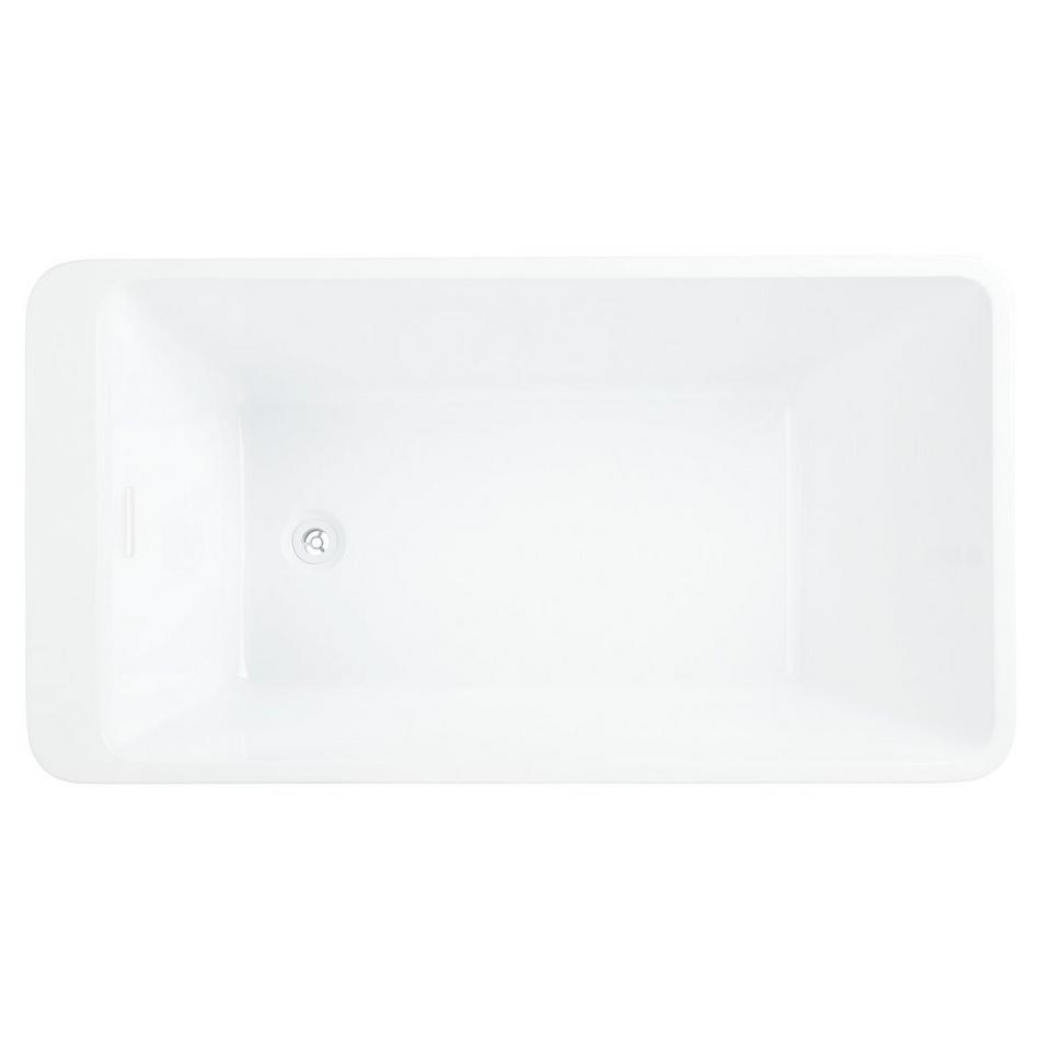 55" Jaidyn Acrylic Freestanding Tub - Tap Deck / No Drillings - White Trim with Foam, , large image number 3