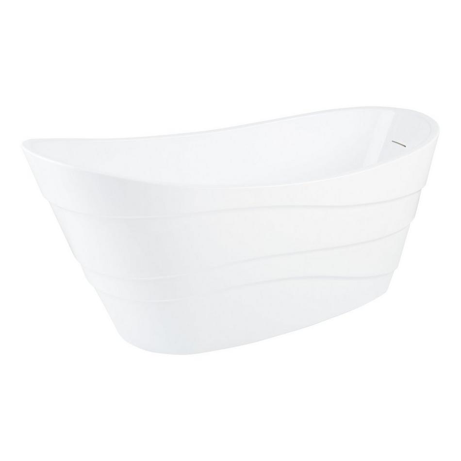 67" Amelia Acrylic Freestanding Slipper Tub with Slotted Overflow and Foam, , large image number 1