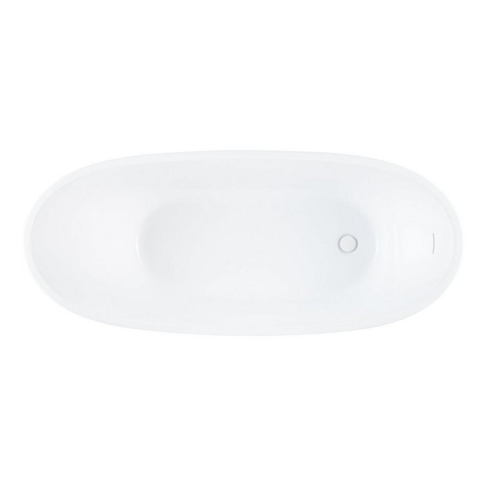 67" Amelia Acrylic Freestanding Slipper Tub with Slotted Overflow and Foam, , large image number 3