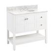 36" Olsen Console Vanity - Soft White - BN Hardware - Carrara Marble - 8" - Oval Sink, , large image number 1