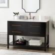 48" Robertson Vanity - Black - Feathered White Quartz - 8" - Oval Undermount Sink, , large image number 0