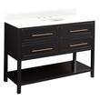 48" Robertson Vanity - Black - Feathered White Quartz - 8" - Oval Undermount Sink, , large image number 1