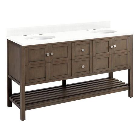 60" Olsen Double Console Vanity for Undermount Sinks - Ash Brown