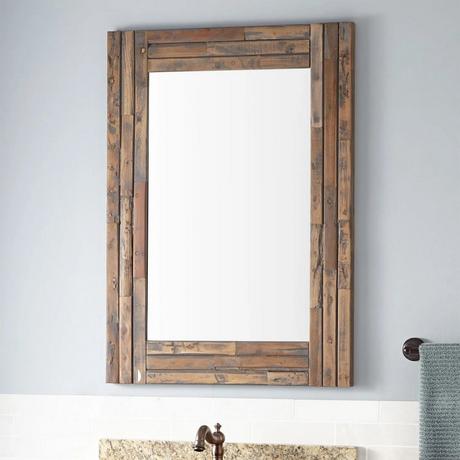 Benoist Reclaimed Wood Vanity Mirror - Gray Wash Pine
