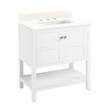 30" Olsen Console Vanity - Soft White - BN Hdwe. - Arctic White Quartz - 8"- Rect. Undermount Sink, , large image number 0