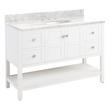 48" Olsen Console Vanity - Soft White - BN Hardware - Carrara Marble - 8" - Oval Sink, , large image number 1