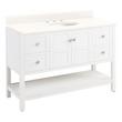 48" Olsen Console Vanity - Soft White - Brushed Nickel Hdwe. - Arctic White Quartz - 8" - Oval Sink, , large image number 0