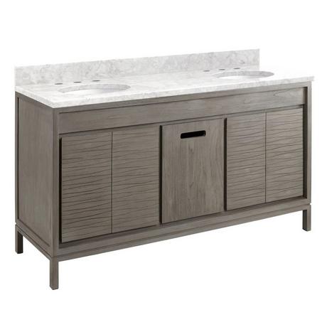 60" Becker Teak Vanity for Undermount Sink - Gray Wash