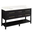 60" Robertson Double Console Vanity - Black - Arctic White Quartz - 8" - Oval Undermount Sinks, , large image number 0