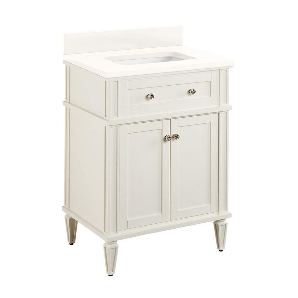 24" Elmdale Vanity for Rect Undermnt Sink - White - Arctic White no Faucet Holes - Sink, , large image number 0
