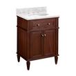 24" Elmdale Vanity for Undermount Sink - Antique Brown - Carrara Marble 8" - White Sink, , large image number 0